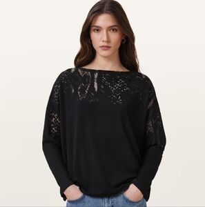 Allsaints Black Snake Burnout Top